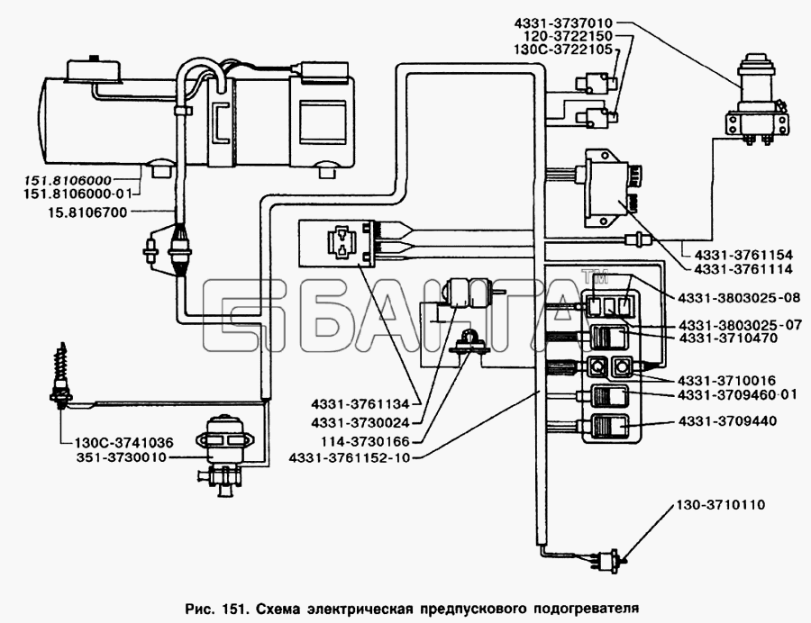 ЗИЛ ЗИЛ-133Д42 Схема Схема электрическая предпускового banga.ua